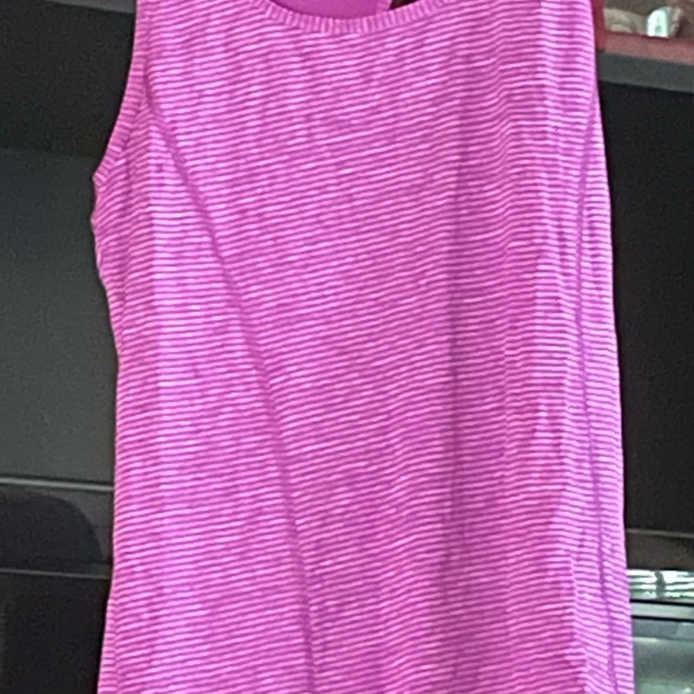 Danskin Now Purple Striped Tank Top